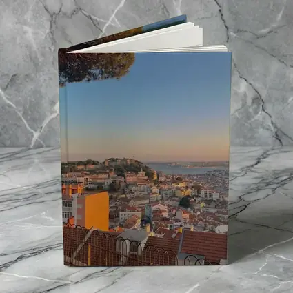 Lisbon City Skyline at Golden Sunset