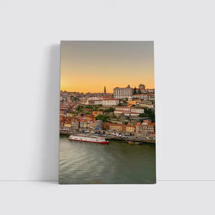 Porto Cityscape at Golden Sunset Douro River