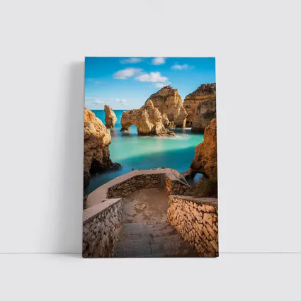Algarve Rocky Cliffs Turquoise Ocean Portugal