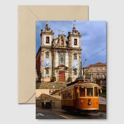 Porto Tram Church Saint Ildefonso Portugal