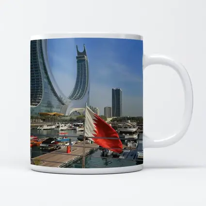 Bahrain Flag Marina Modern Skyline View