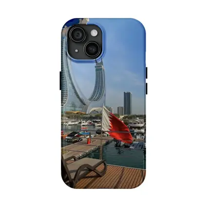 Bahrain Flag Marina Modern Skyline View