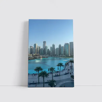 Dubai Downtown Skyline Blue Water Promenade