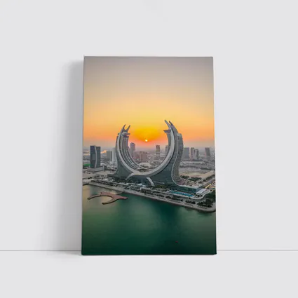 Katara Towers Doha Qatar Sunset Skyline