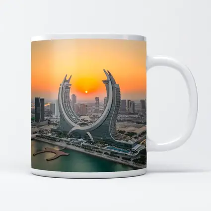 Katara Towers Doha Qatar Sunset Skyline