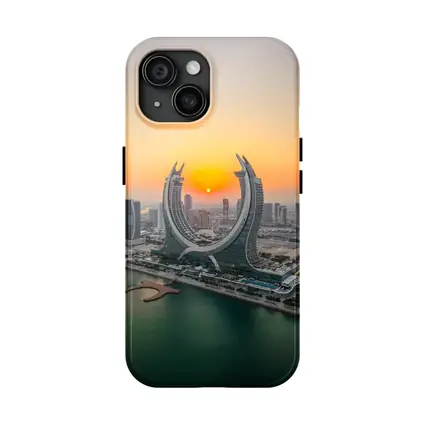 Katara Towers Doha Qatar Sunset Skyline