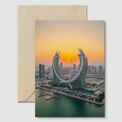 Katara Towers Doha Qatar Sunset Skyline