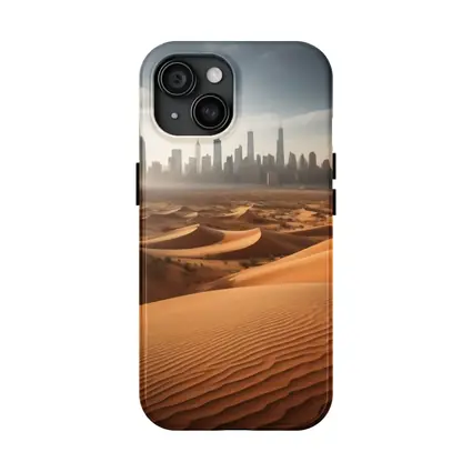 Desert Sand Dunes City Skyline Surreal