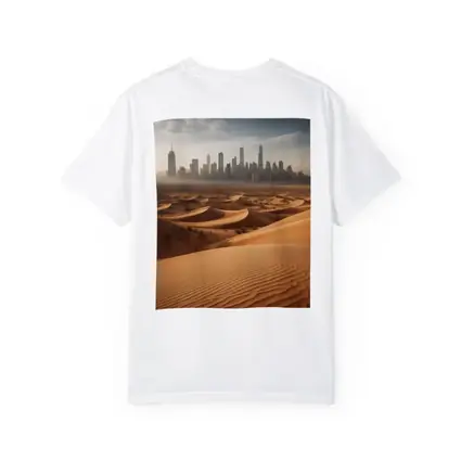 Desert Sand Dunes City Skyline Surreal