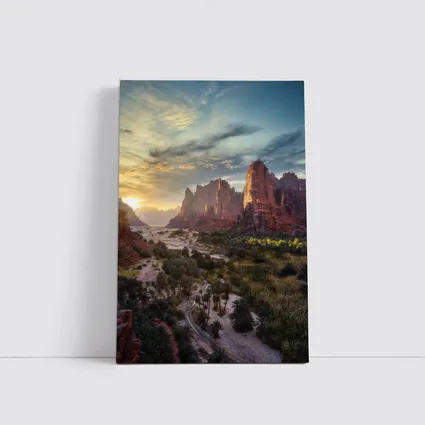 Zion Canyon Red Rocks Sunset Landscape