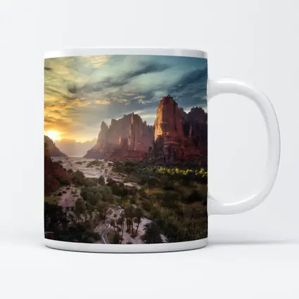 Zion Canyon Red Rocks Sunset Landscape