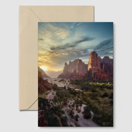 Zion Canyon Red Rocks Sunset Landscape