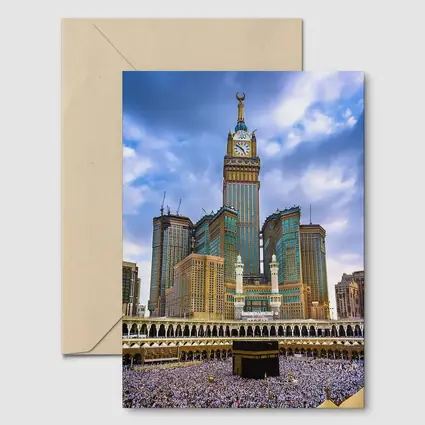 Mecca Kaaba Clock Tower Crowd Islam