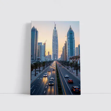 Dubai Sheikh Zayed Road Sunset Skyline