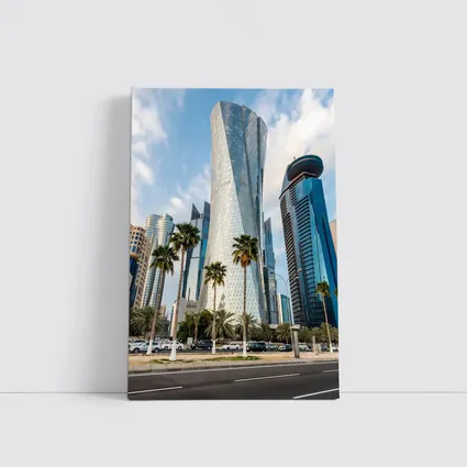 Doha Qatar Skyline Tower Palm Trees