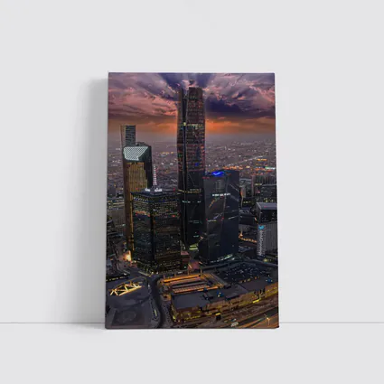 Riyadh Saudi Arabia Skyline At Sunset