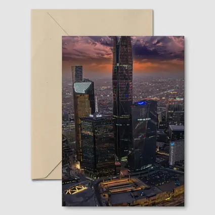 Riyadh Saudi Arabia Skyline At Sunset