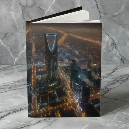 Riyadh Kingdom Tower Aerial Night City View