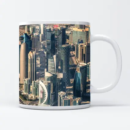 Doha Qatar Skyline Aerial City View