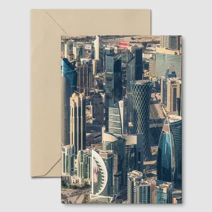 Doha Qatar Skyline Aerial City View