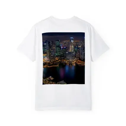 Singapore City Skyline Aerial Night View