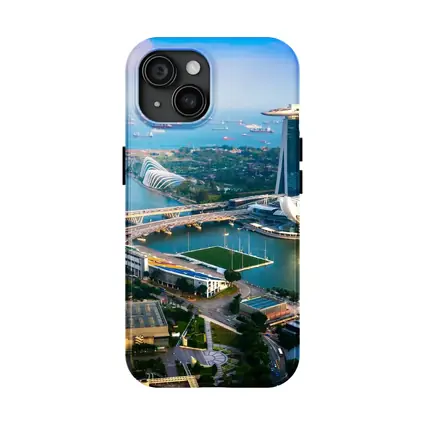 Singapore Marina Bay Skyline Aerial View