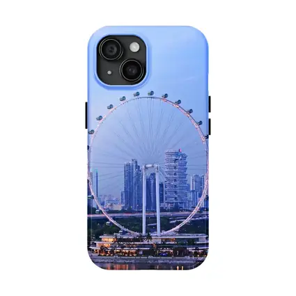 Singapore Flyer Ferris Wheel City Skyline