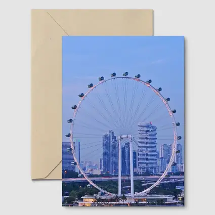Singapore Flyer Ferris Wheel City Skyline