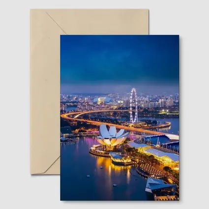 Singapore Marina Bay Skyline At Night