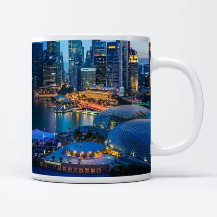 Singapore Marina Bay Skyline Blue Dusk