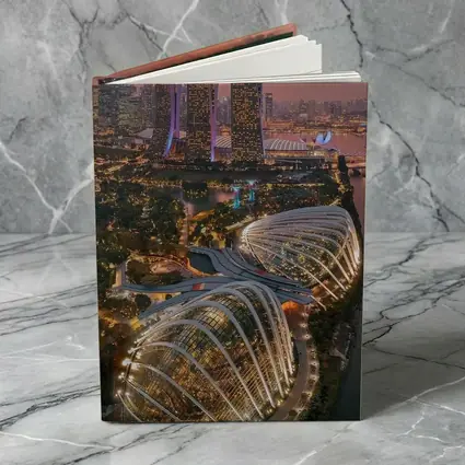 Singapore Marina Bay Aerial Sunset City View