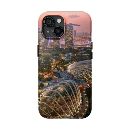 Singapore Marina Bay Aerial Sunset City View