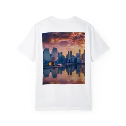 Singapore Marina Bay Skyline Sunset Reflection