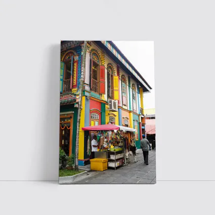 Colorful Little India Street Corner Singapore