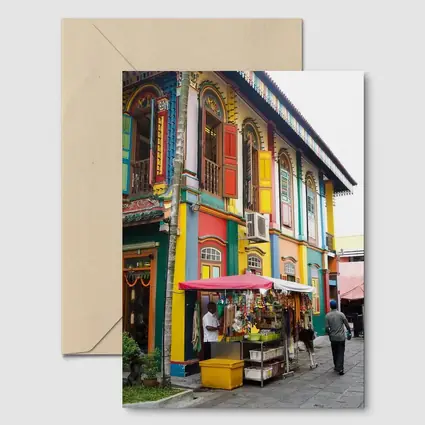 Colorful Little India Street Corner Singapore