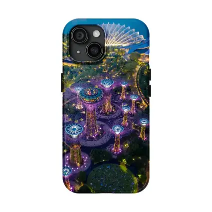 Gardens By The Bay Singapore Night Aerial