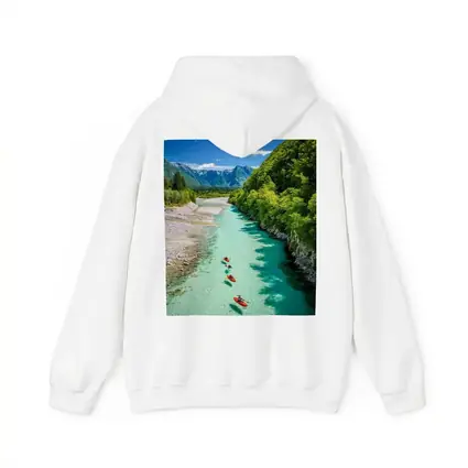 Kayakers on Clear Turquoise Mountain River