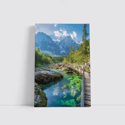 Alpine River Bridge Green Mountain Forest