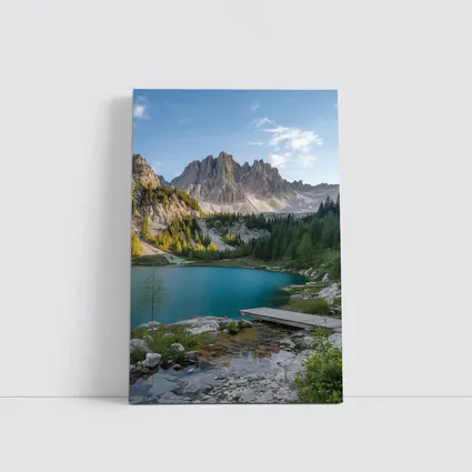 Alpine Lake Jagged Mountain Peaks Forest