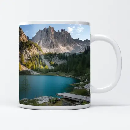 Alpine Lake Jagged Mountain Peaks Forest
