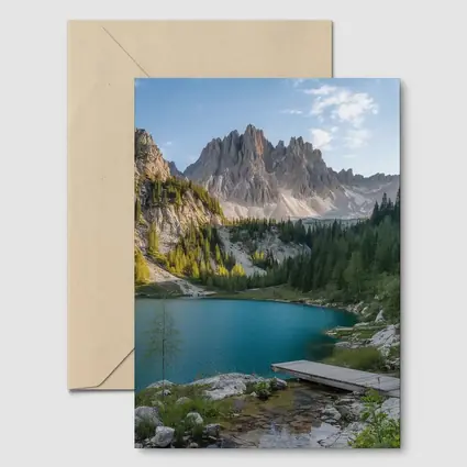 Alpine Lake Jagged Mountain Peaks Forest