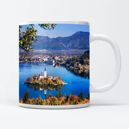 Lake Bled Island Church Slovenia Mountains