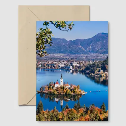 Lake Bled Island Church Slovenia Mountains