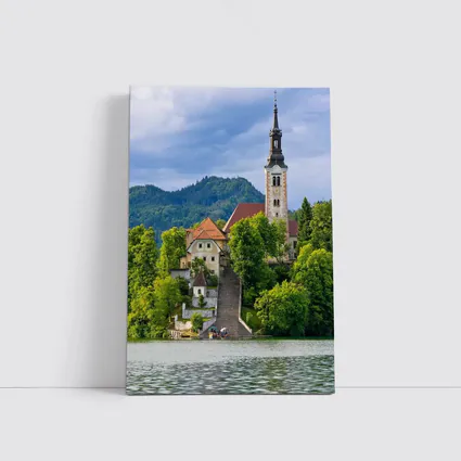 Lake Bled Island Church Slovenia Green Mountains
