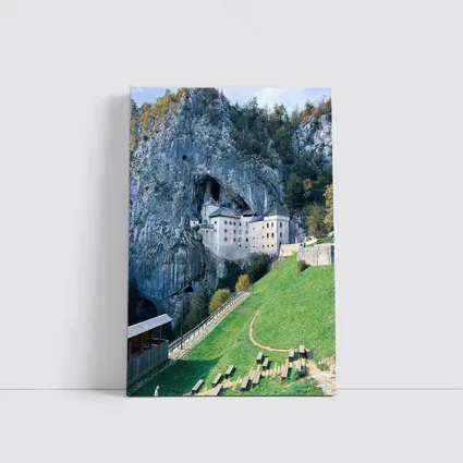 Predjama Castle Built Into Rocky Cliff
