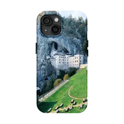 Predjama Castle Built Into Rocky Cliff