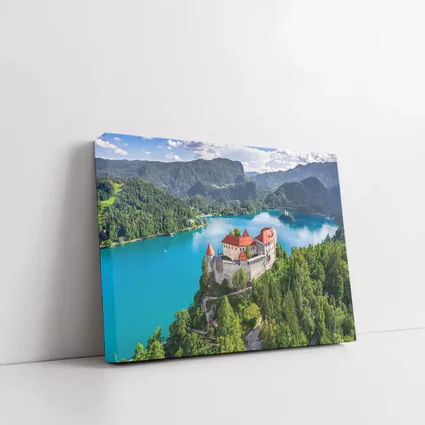 Bled Castle Over Turquoise Alpine Lake Slovenia