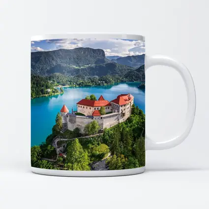 Bled Castle Over Turquoise Alpine Lake Slovenia