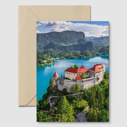 Bled Castle Over Turquoise Alpine Lake Slovenia