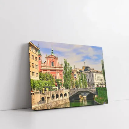 Ljubljana Slovenia Church River Bridge Cityscape